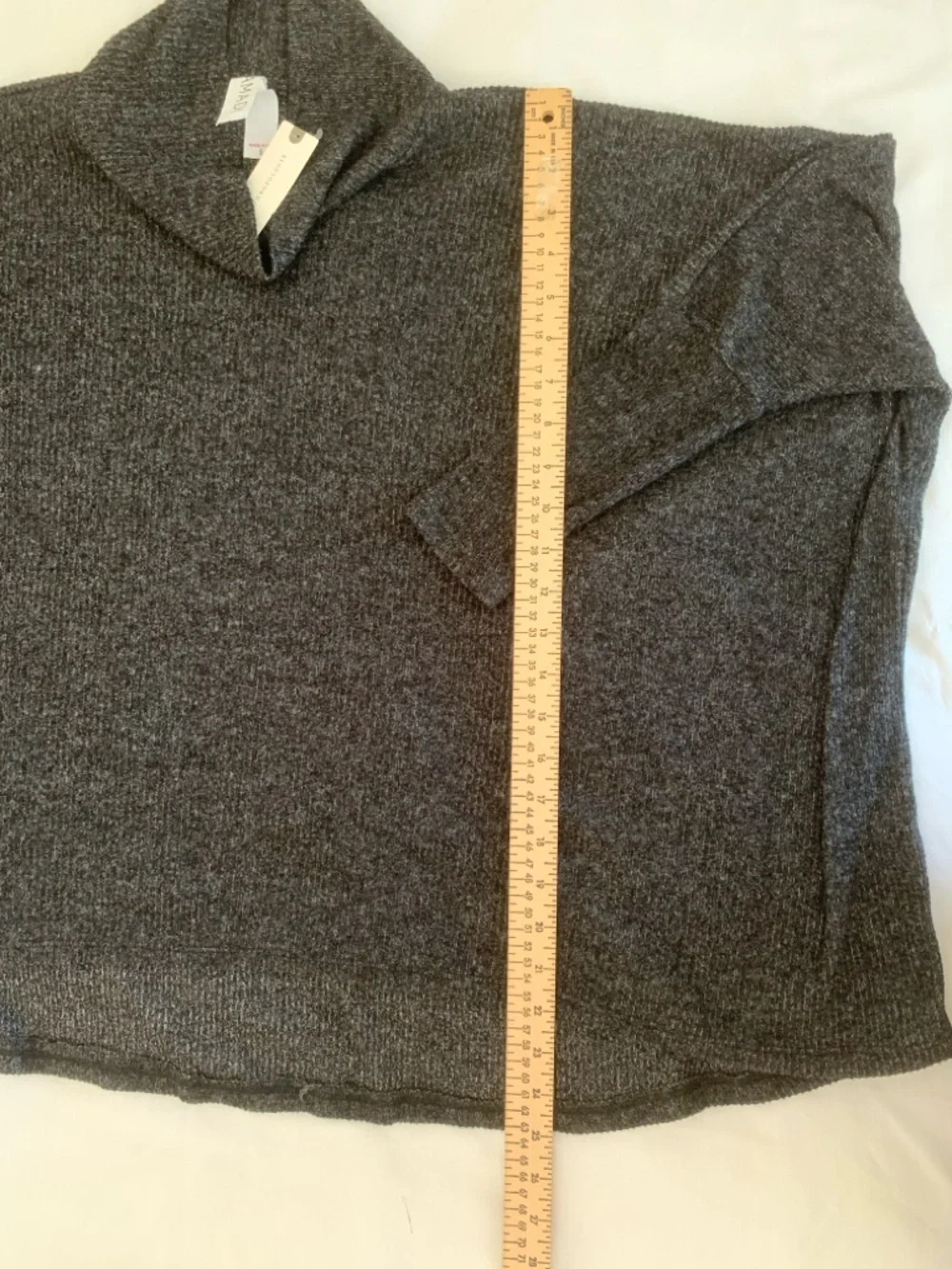 NWT AMADI Brushed Hacci Oversized Cowl Neck Poncho Sweater - Gray - Small - Picture 7 of 10